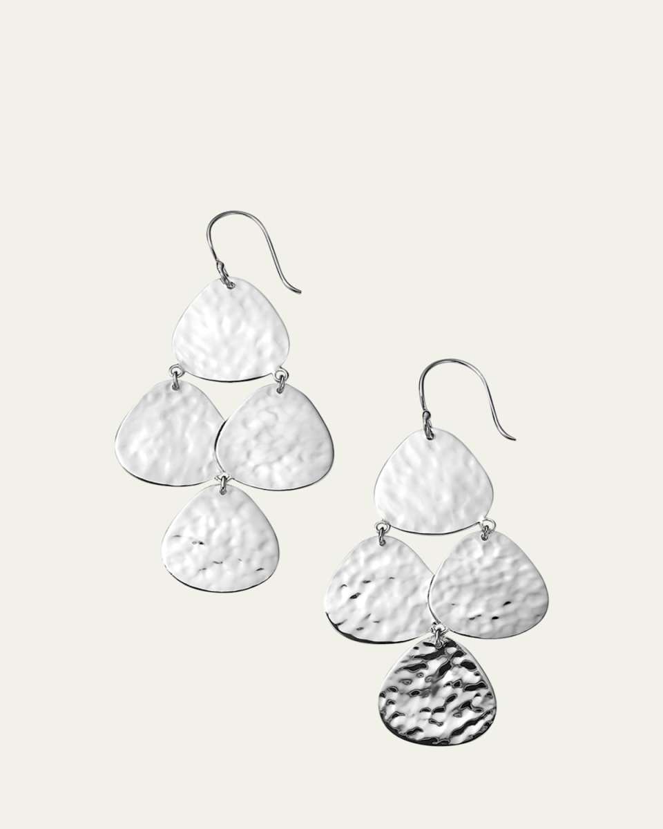 Crinkle Small Nomad Cascade Earrings in Sterling Silver